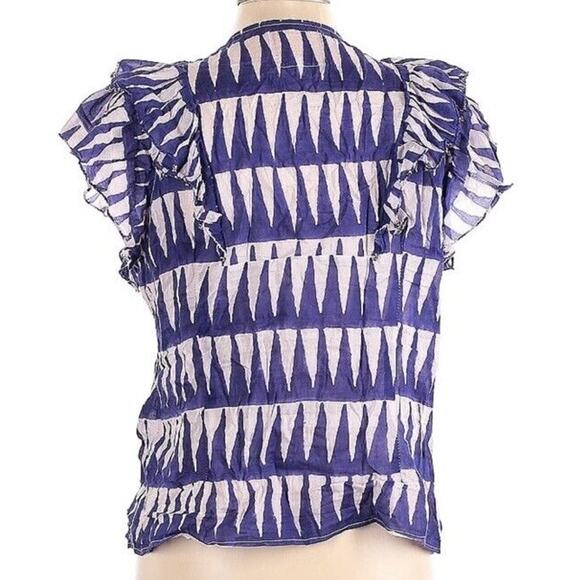 Womens Alicia Bell Kiara Top Aztec Flutter Blue Purple White Size Large - Picture 2 of 9